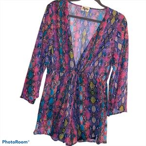 SHOW ME YOUR MUMU Boutique Snake Print Romper L